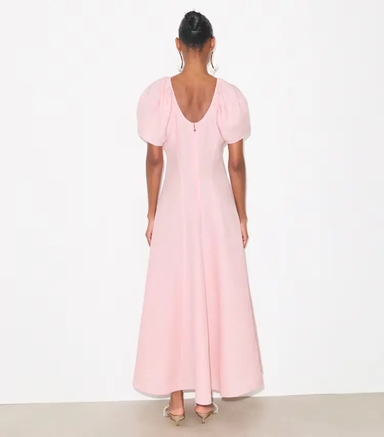 Balloon Sleeve Linen Dress - Image 3