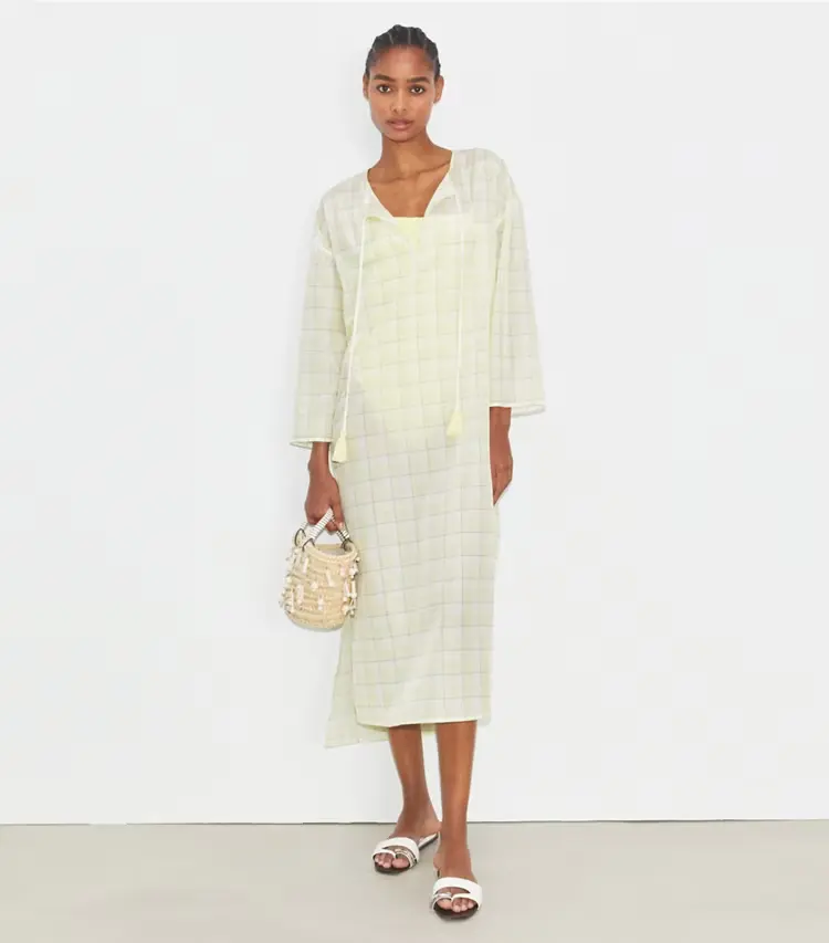 Plaid Cotton Caftan - Image 2