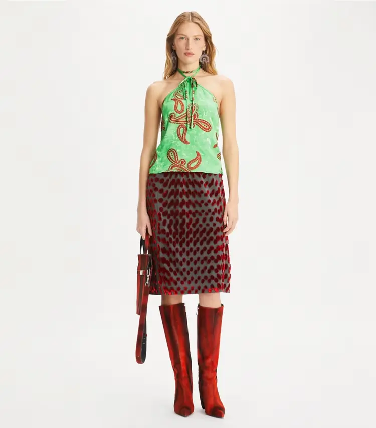 Satin Paisley Knot Top - Image 3