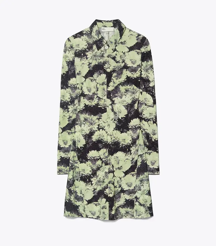 Printed Jersey Polo Dress