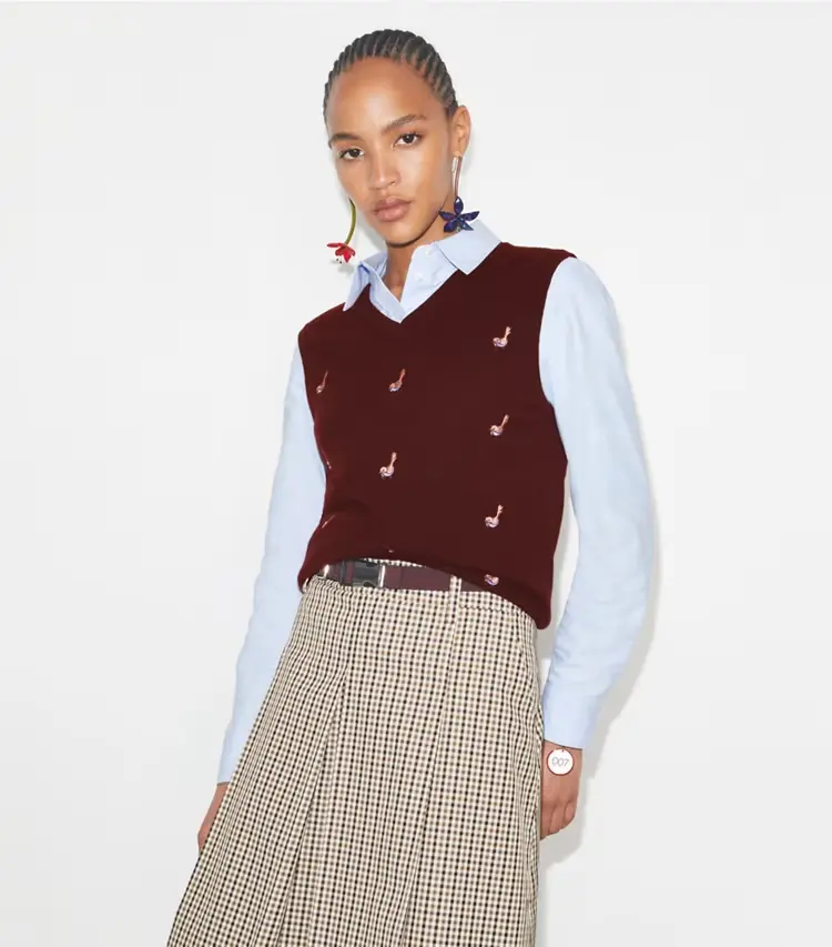 Cashmere Birdie Sweater Vest - Image 2