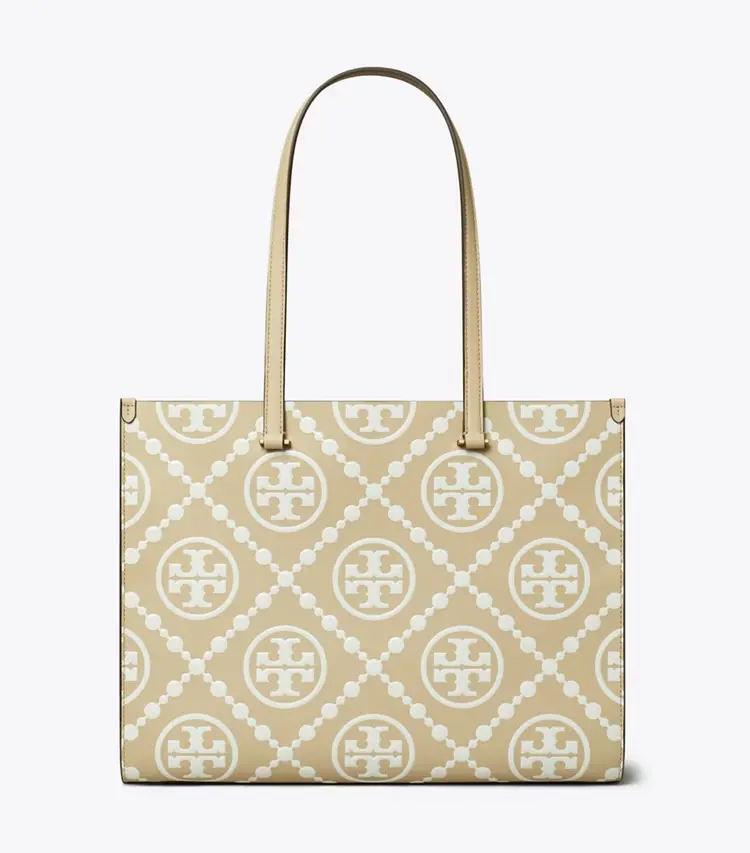 T Monogram Contrast Embossed Tote - Image 3