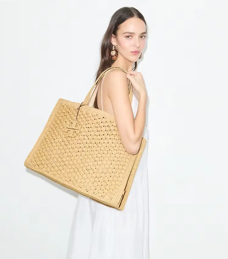 Large Ella Hand-Crocheted Popcorn Tote - Image 2