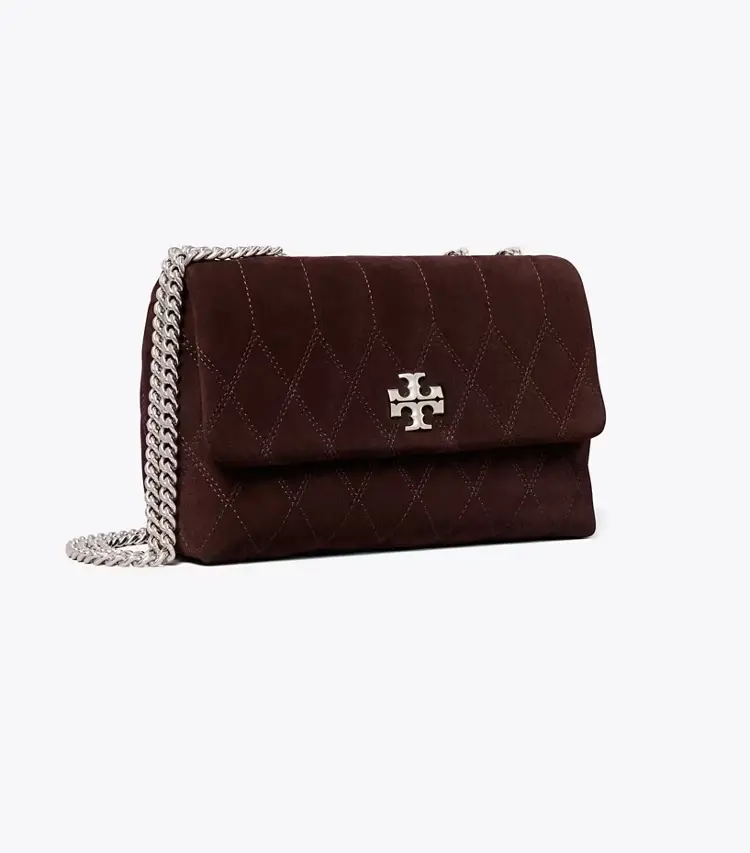 Small Kira Quilt Suede Shoulder Bag