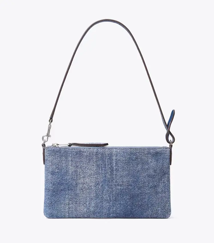 Suede Print Denim Pochette - Image 3