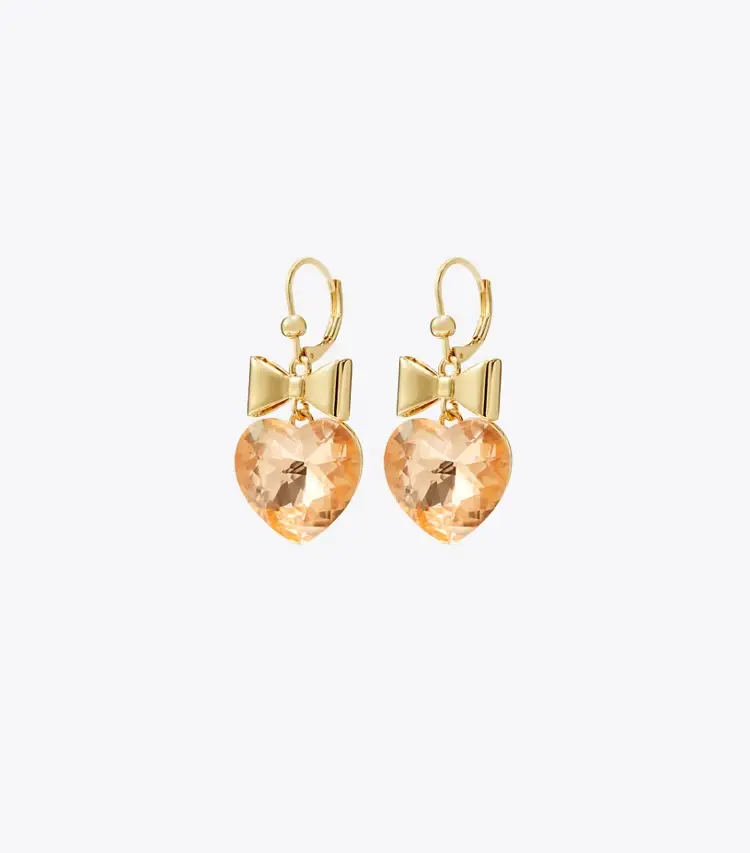 Curiosity Heart And Bow Earrings