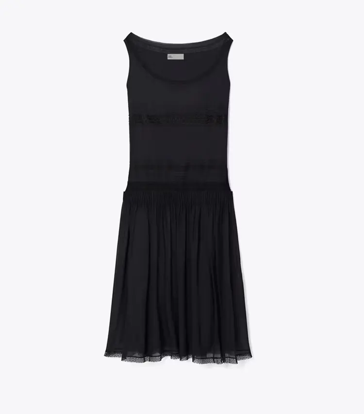 Pleated Silk Lace Dress
