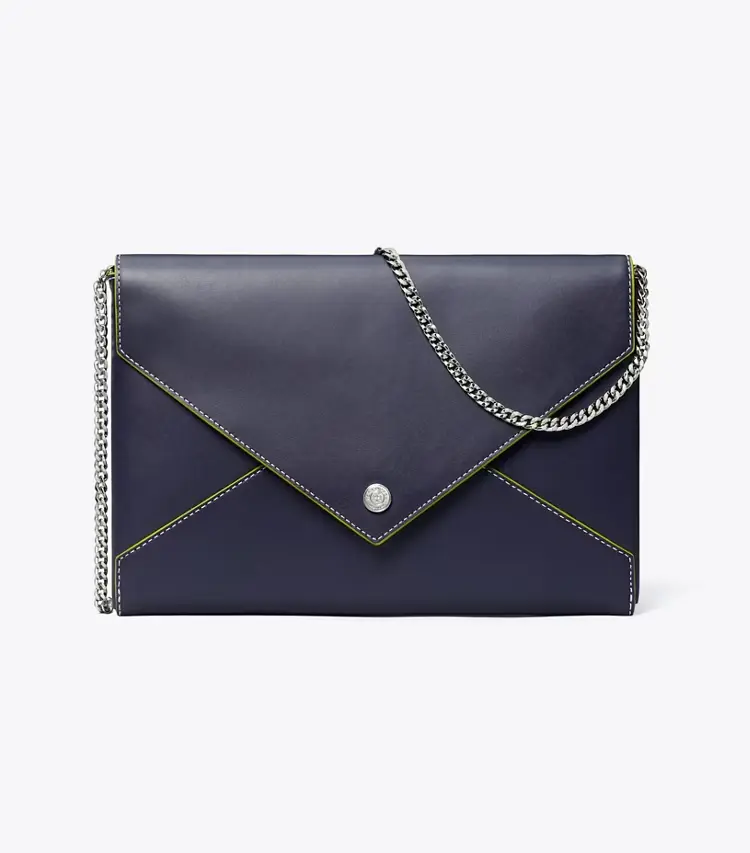 Smooth Leather Envelope Chain Pouch - Image 4