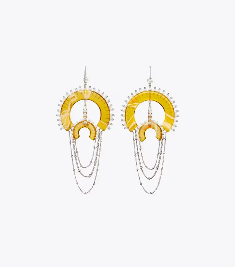 Bead And Resin Chandelier Earrings