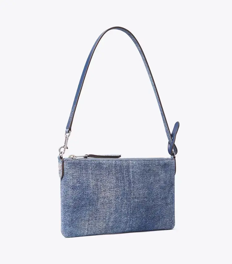 Suede Print Denim Pochette