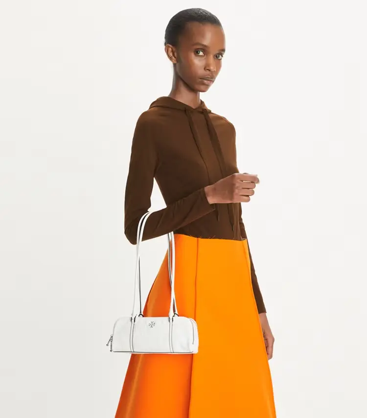 Mini Crinkle Leather Marshmallow Satchel - Image 2