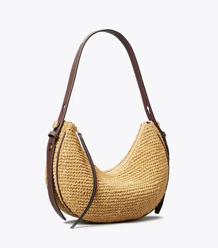 Romy Woven Half Moon Bag
