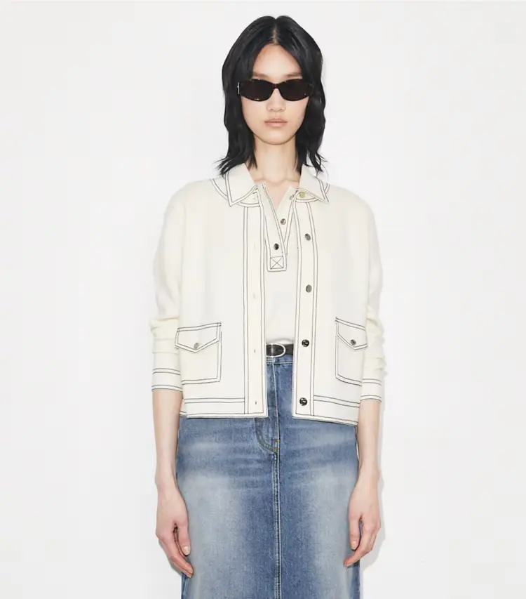 Topstitch Wool Cardigan - Image 2