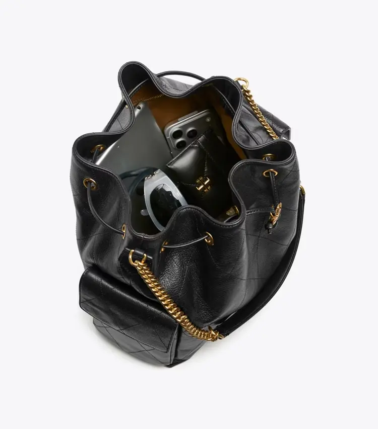 Large Charlie Quilted Drawstring Shoulder Bag - Image 3