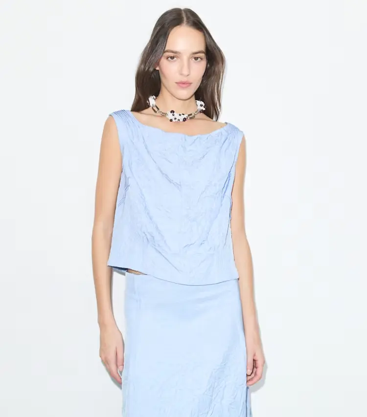 Crinkled Viscose Top - Image 2