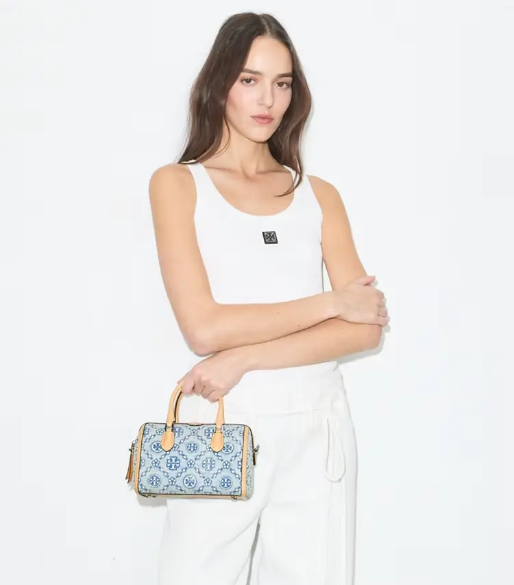 T Monogram Denim Petite Barrel Bag - Image 2