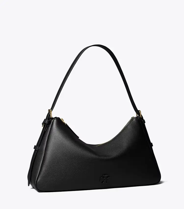 Leather Zip Top Shoulder Bag