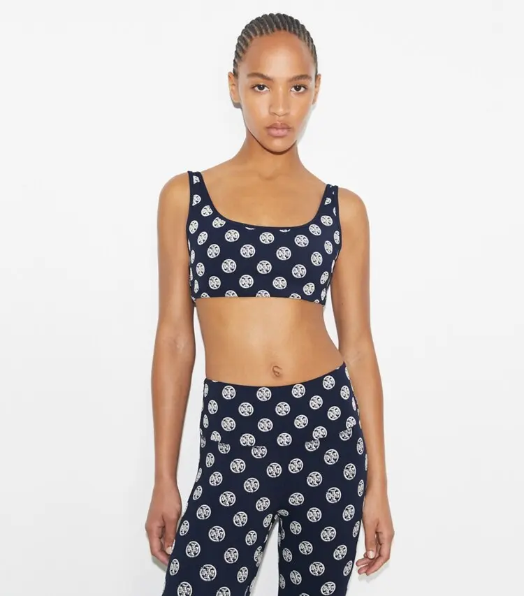 T Monogram Compression Scoop-Neck Bra - Image 2