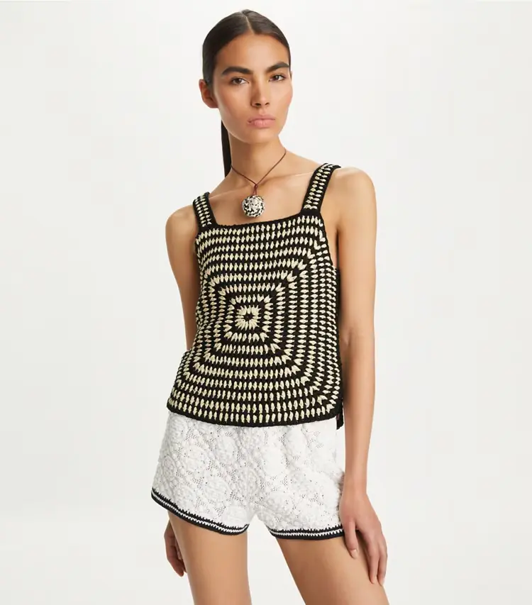 Cotton Crochet Tank Top - Image 2