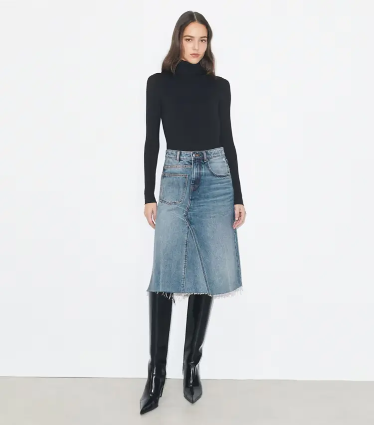 Deconstructed Denim Skirt - Image 2