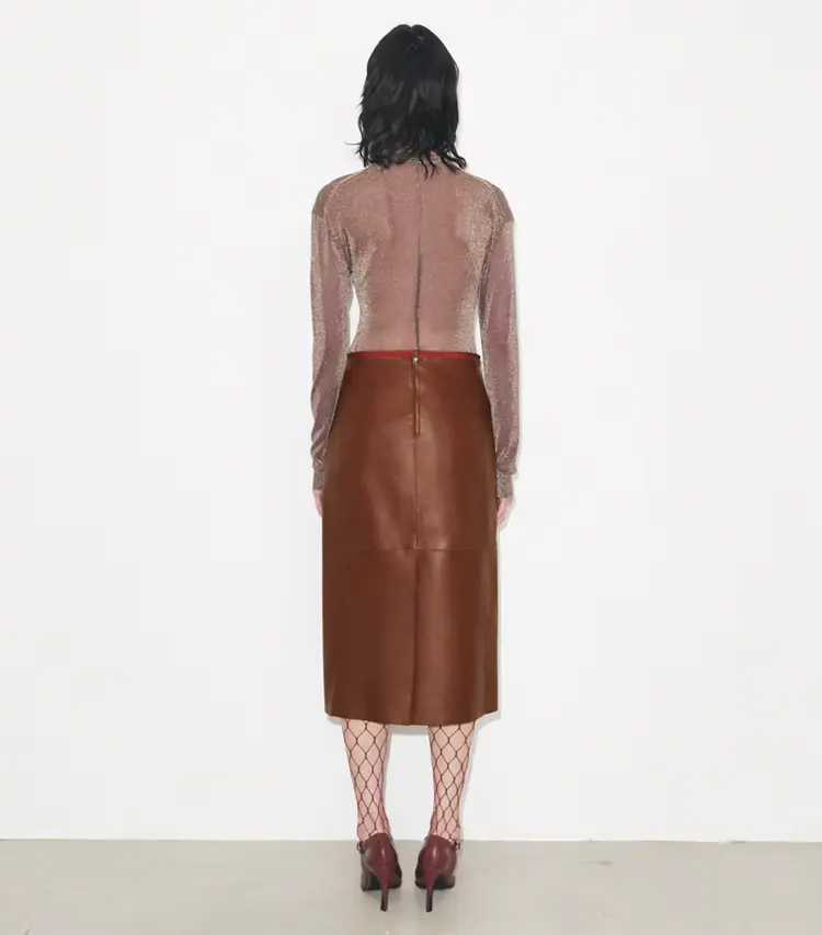 Leather Pencil Skirt - Image 3