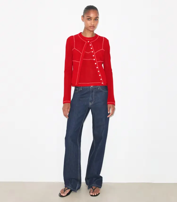 Cotton And Nylon Mesh Cardigan - Image 3