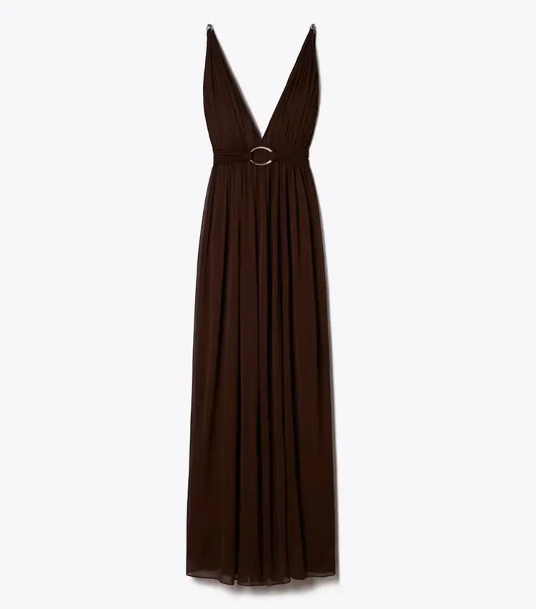 V-Neck Viscose Dress