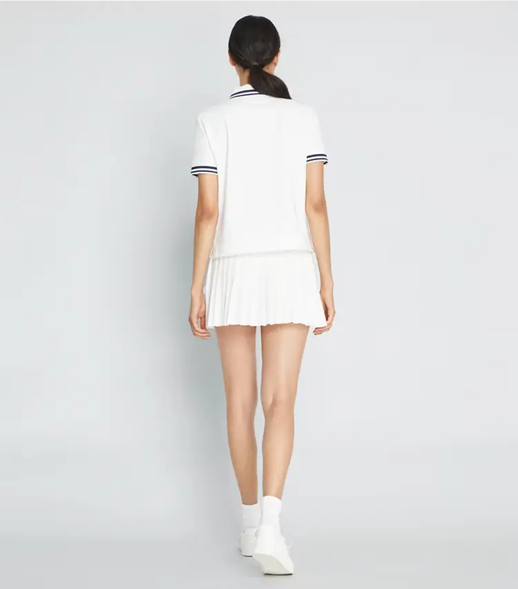 Jacquard Performance Jersey Pleated Overlay Skirt - Image 3