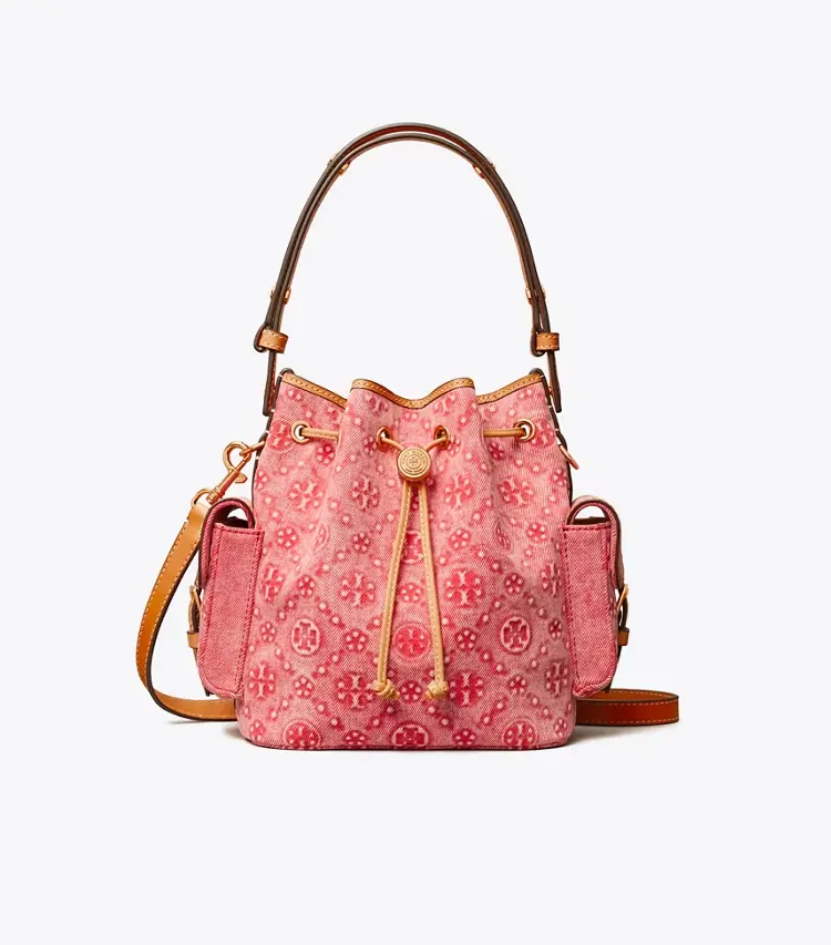 T Monogram Denim Bucket Bag - Image 4
