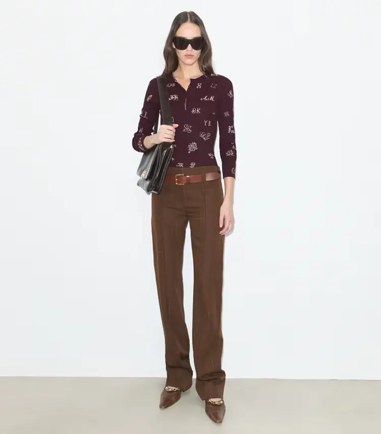 Embroidered Henley Sweater - Image 3