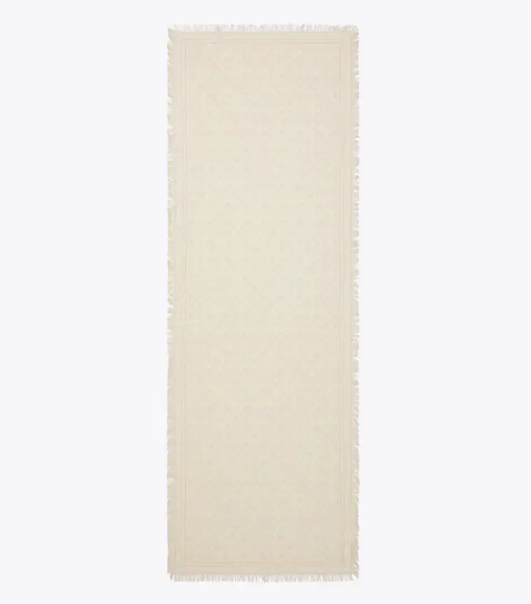 T Monogram Floral Oblong Scarf