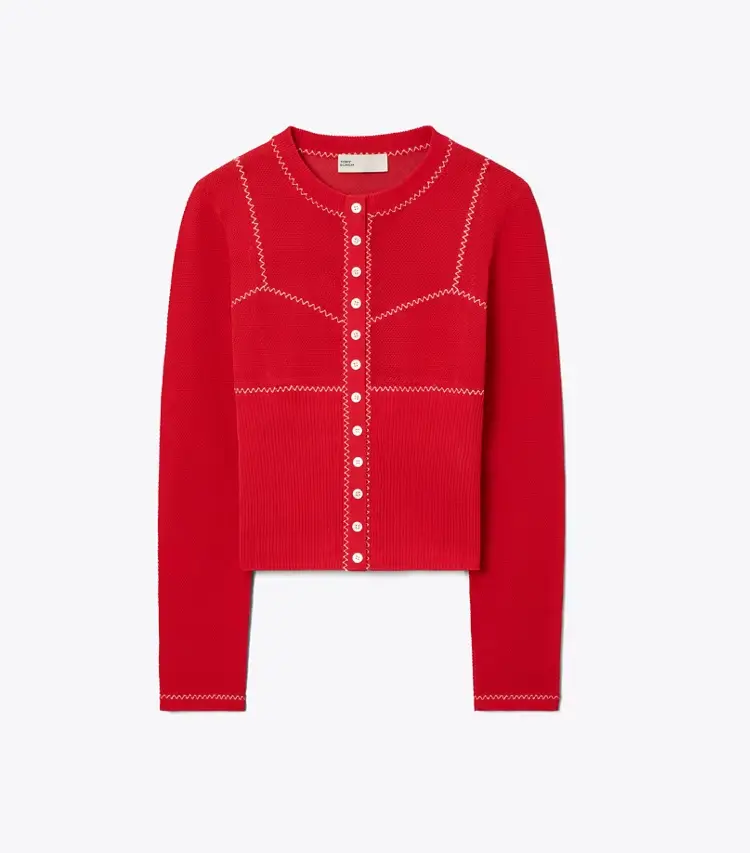 Cotton And Nylon Mesh Cardigan