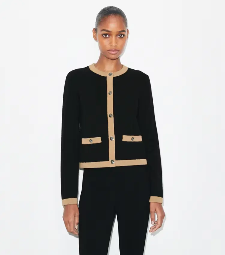 Cropped Merino Wool Cardigan - Image 2