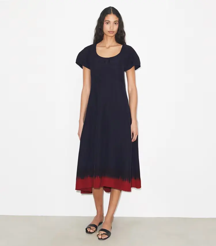 Balloon Sleeve Viscose Dress - Image 2