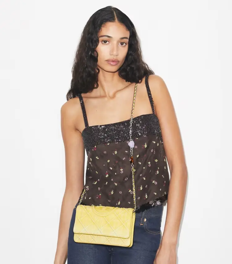 Fleming Denim Charm Chain Crossbody - Image 2