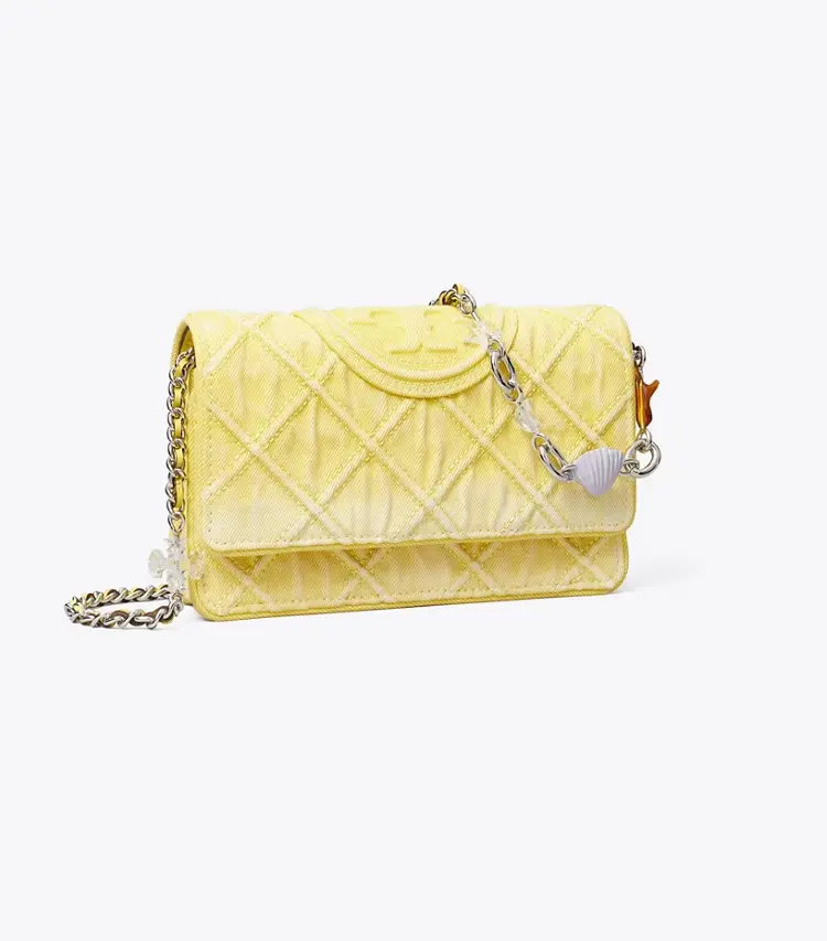 Fleming Denim Charm Chain Crossbody