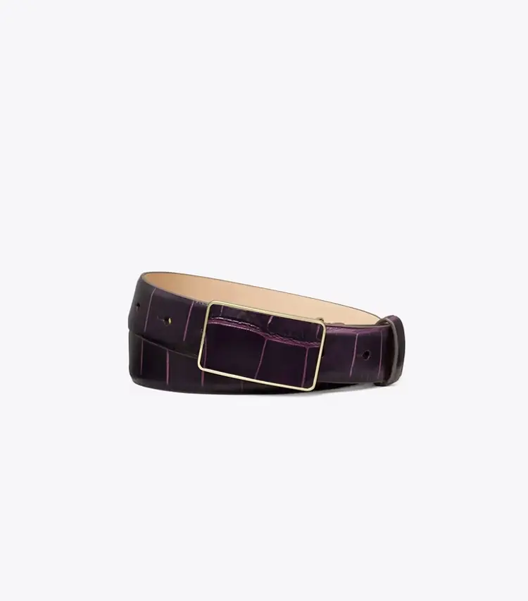 Plate Croc-Embossed Belt
