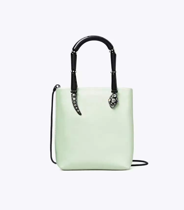 Mini Satin Snake Handle Tote - Image 4