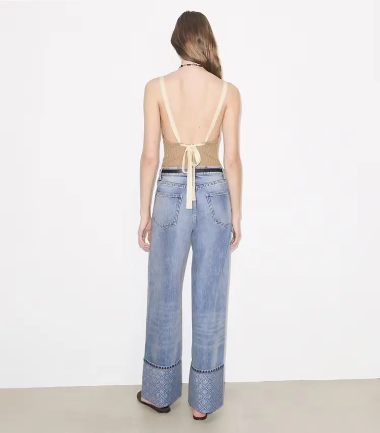 Contrast Cuff Straight Leg Jean - Image 3