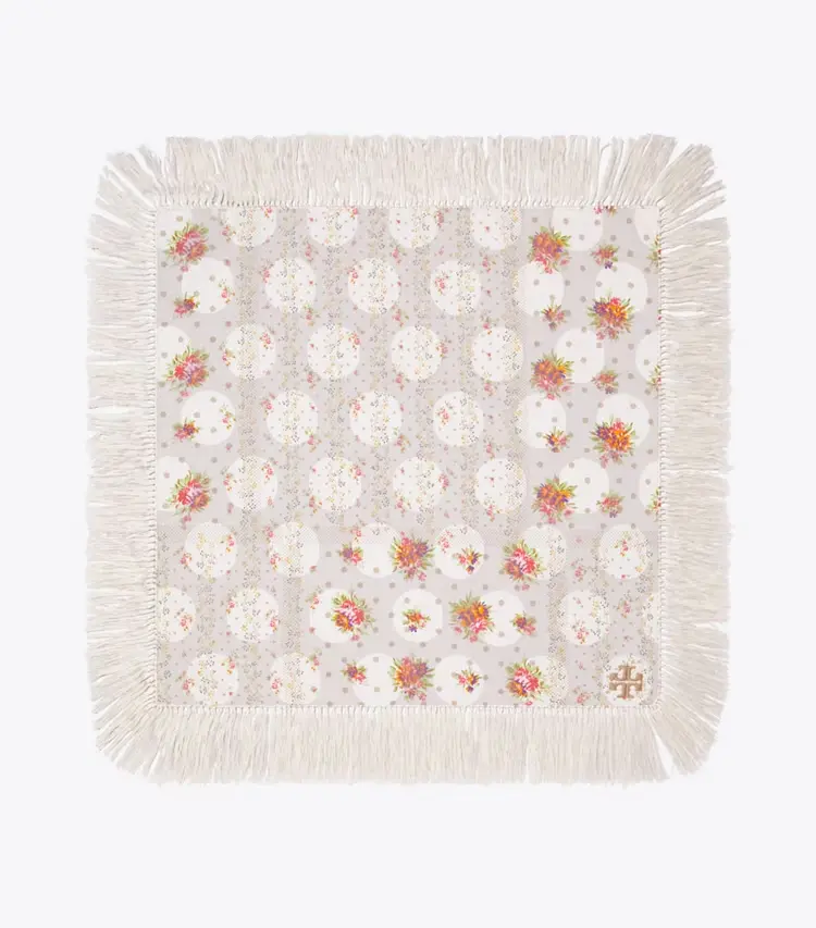 Polka Dot Floral Patchwork Fringe Neckerchief