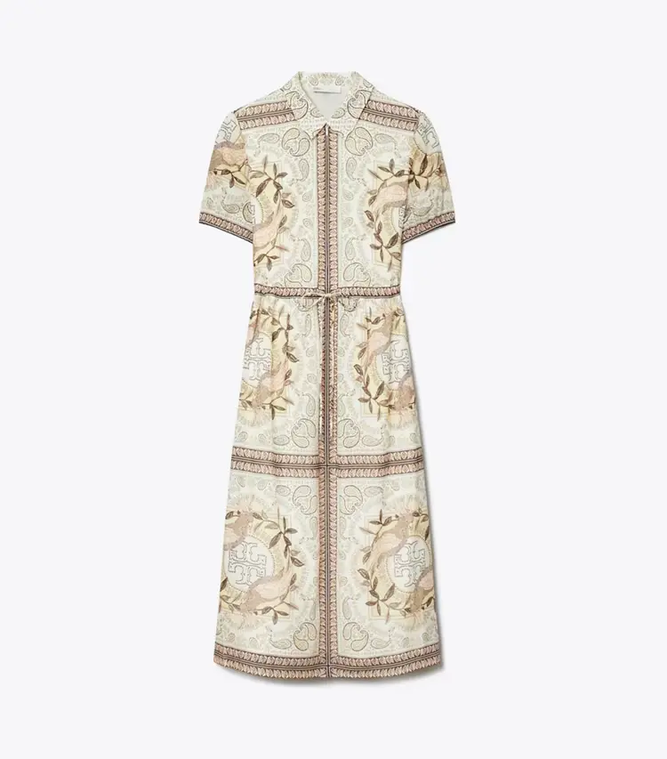 Cinched Cotton Zip Dress
