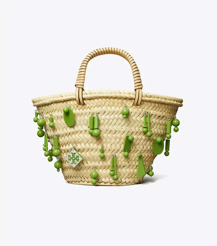 Small Raffia Embroidered Tote - Image 3