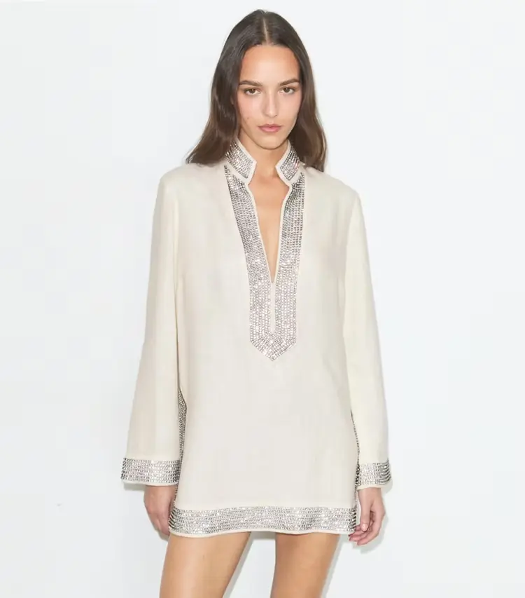 Embellished Linen Tunic - Image 2