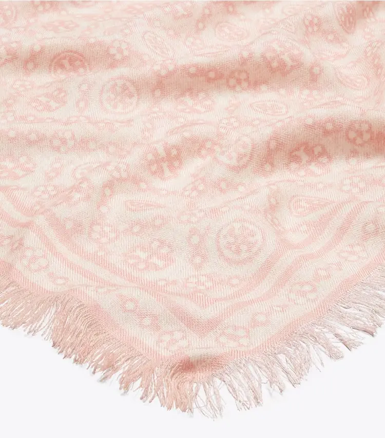 T Monogram Floral Oblong Scarf - Image 2