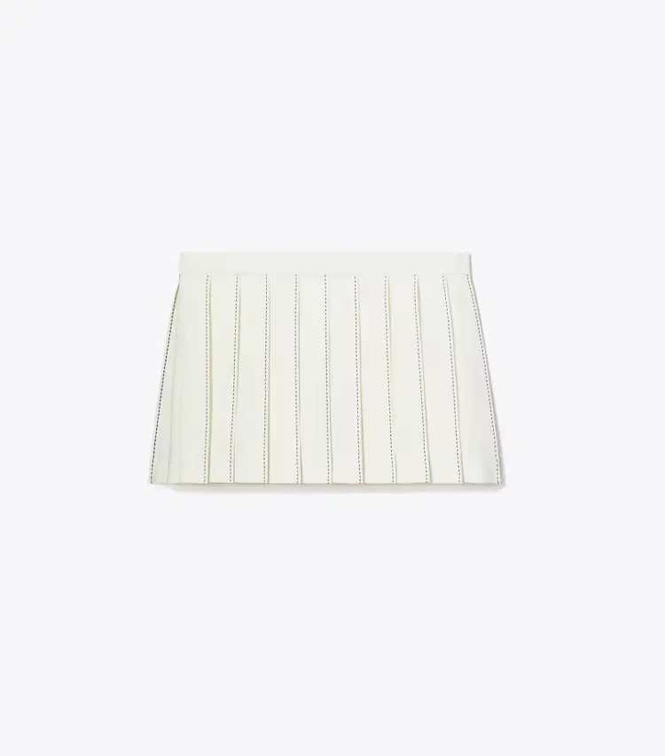 Pick Stitch Pleated Skirt