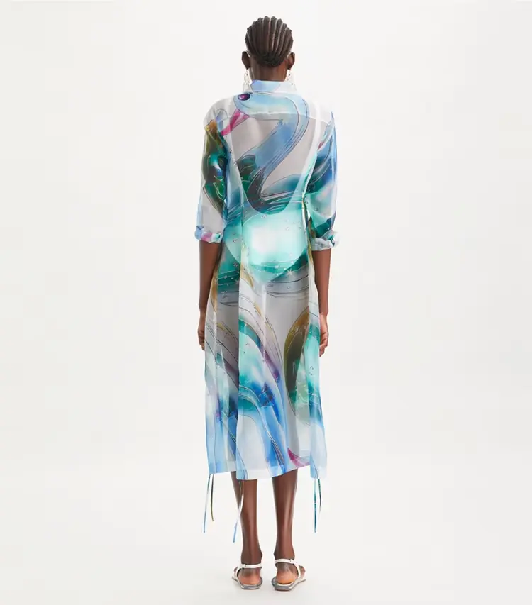 Silk Organza Shirtdress - Image 3