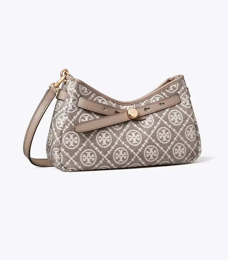 T Monogram Coated Jacquard Romy Zip-Top Crossbody Bag
