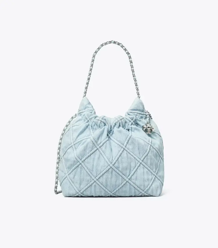 Mini Fleming Soft Denim Hobo Bag - Image 4