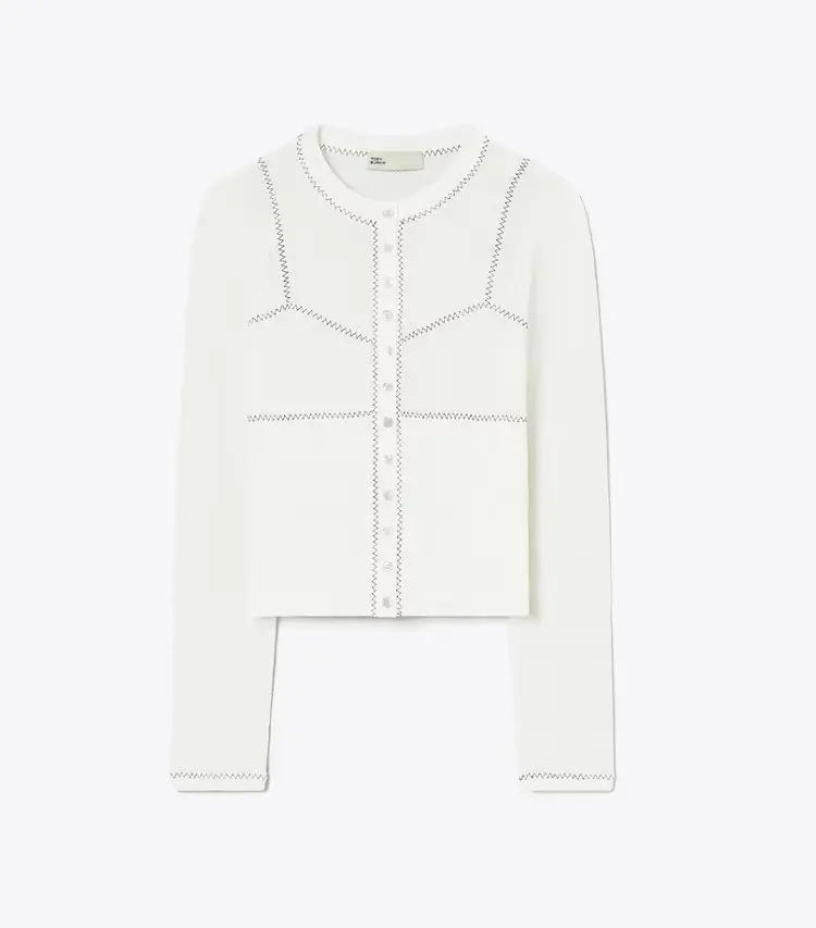 Cotton And Nylon Mesh Cardigan