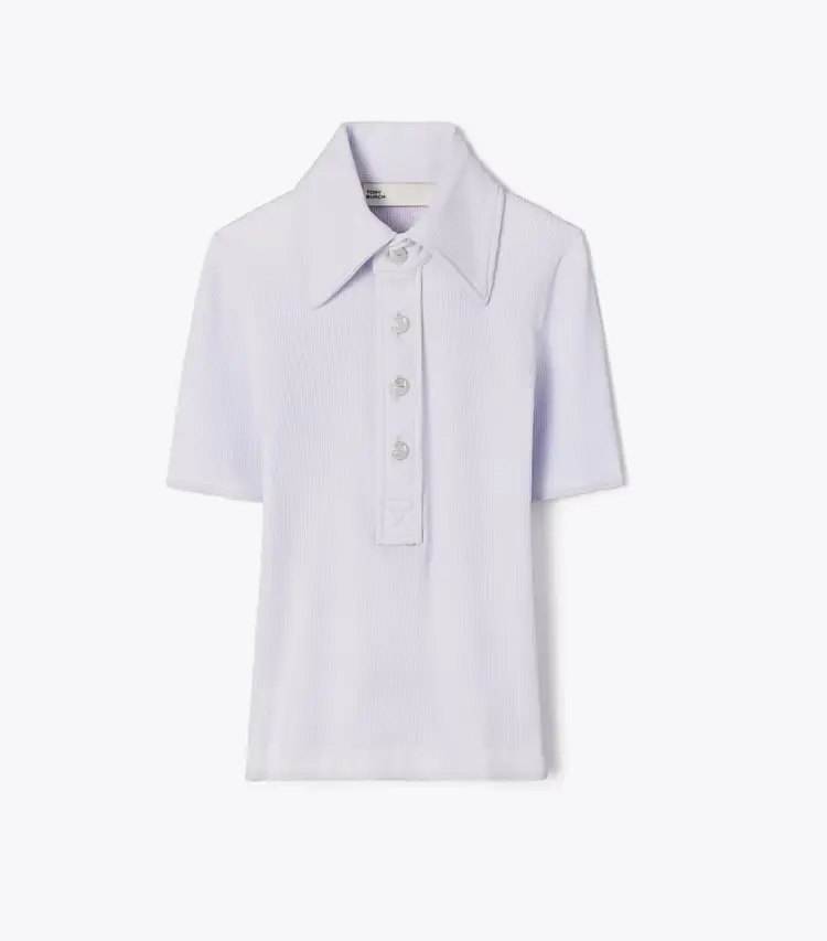 Viscose Ribbed Polo Sweater